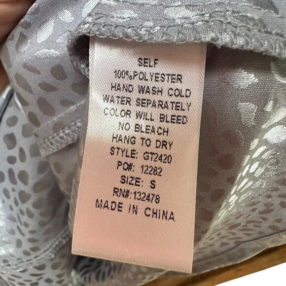 Glam Satin Grey Leopard Print Cami Top‎ Adjustable Straps Party Fairy Size S - Picture 5 of 5